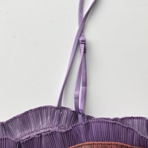 MADEWELL by J Crew Textured Micropleat Tank Top in Ombré Rainbow adjustable XL - Picture 12 of 16